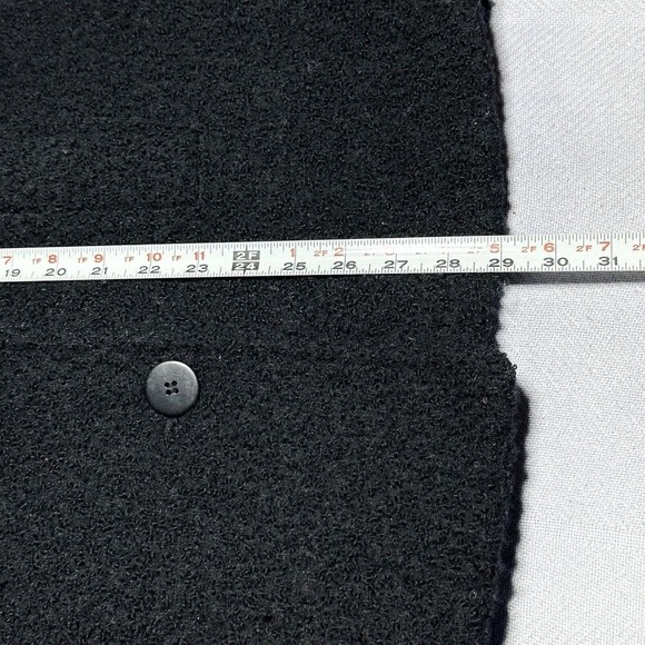 Eileen Fisher Pea Coat Womens M/L Black Double Breasted Wool Boucle Textured - Picture 7 of 10